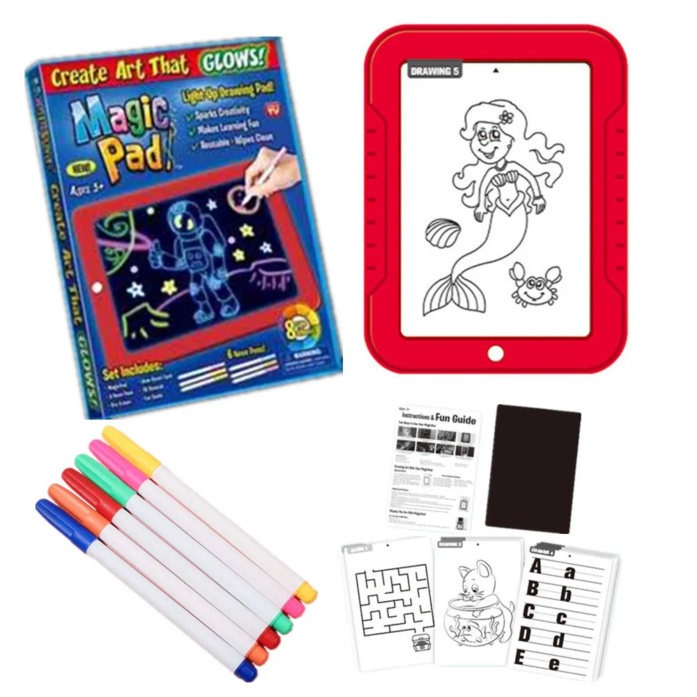 2022 Newst Touch Screen Drawing Tablet 3D Magic Drawing Pad LED Light  Luminous Board Intellectual Developmen Toy Children Painting Learning Tool  Educational Toys From Cjm_factory, $0.29